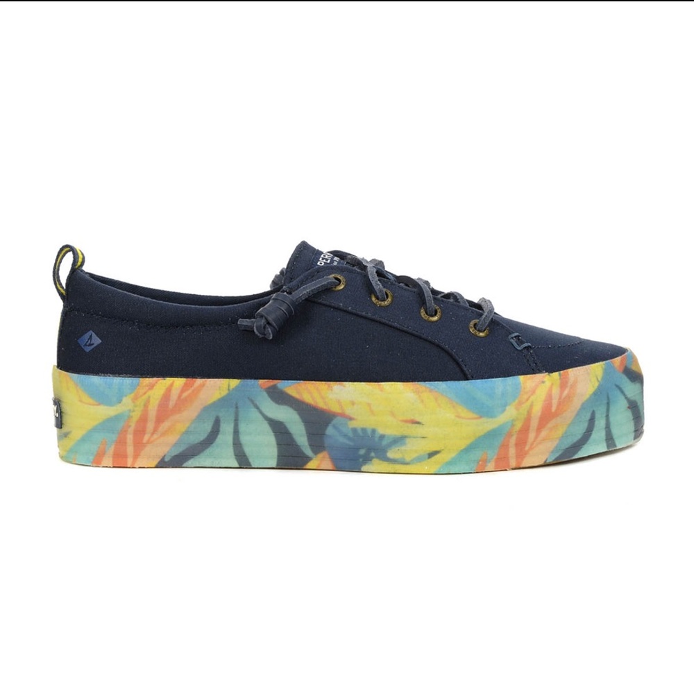 Sperry Women’s Crest Vibe Floral Coral/Navy Platform Sneakers